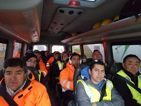 Traslado interno de personal minero